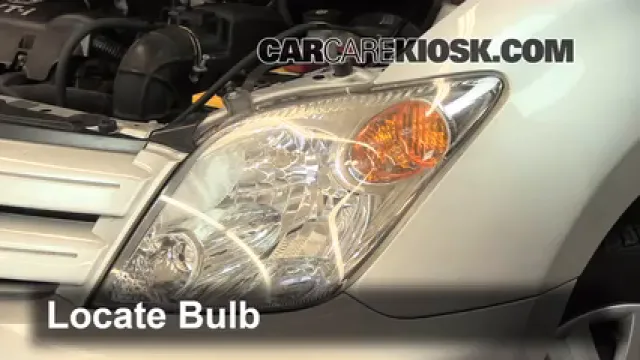 2004 Scion xA 1.5L 4 Cyl. Éclairage Feux de route (remplacer l'ampoule)